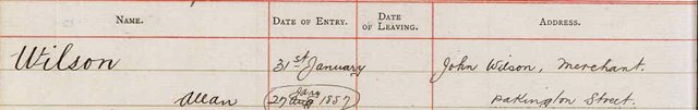 Enrolment Register Detail, 1871.